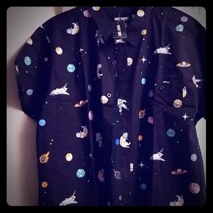 Cats in Space Black Blouse from Hot Topic size 2xl